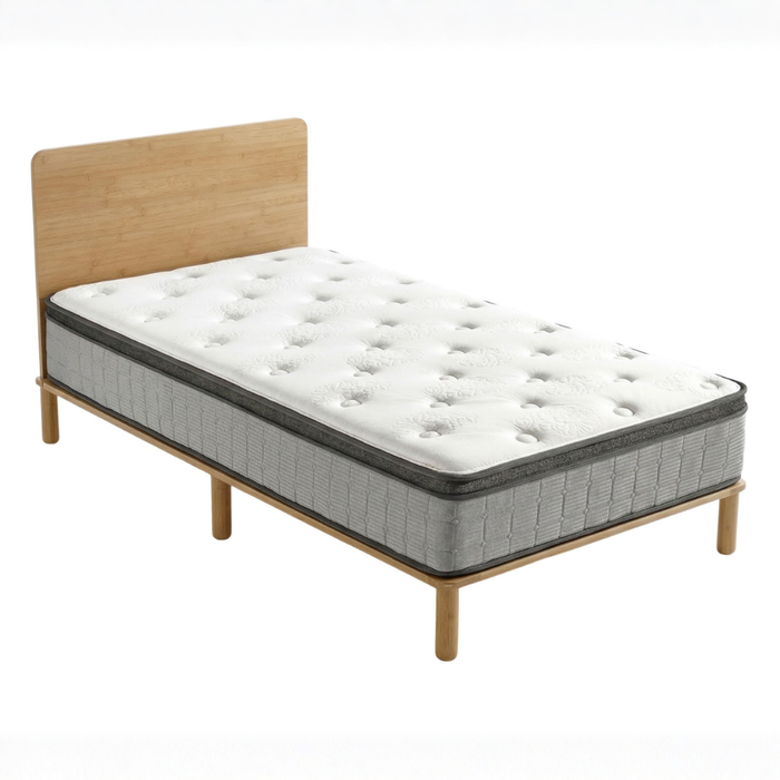 Zinus King Single Arden Bamboo Bed Frame & Pocket Spring Mattress Set, 30cm Euro