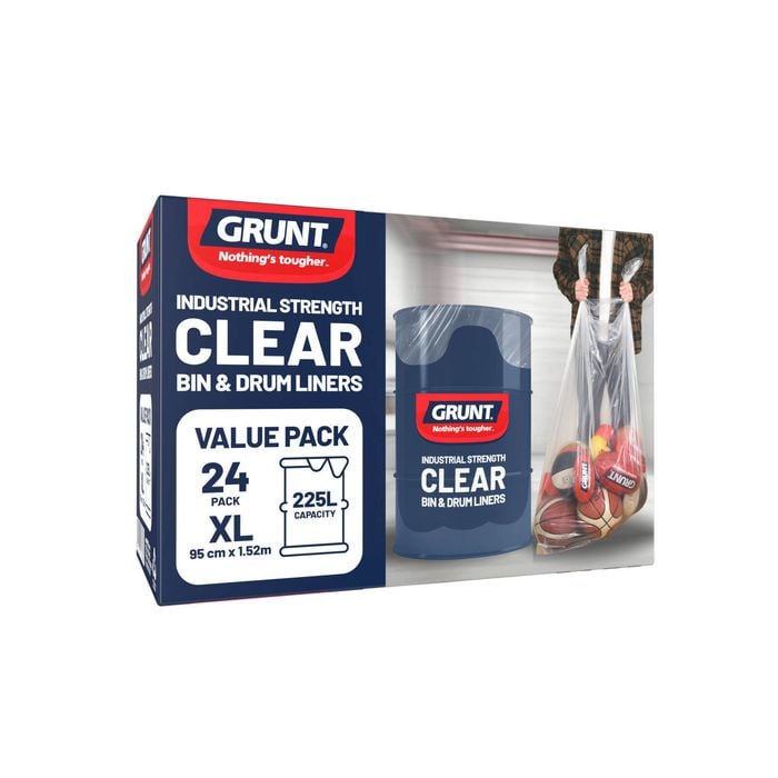GRUNT 225L Clear Heavy Duty Bags