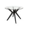 SK Designer Living | Doreen Collection | Round Glass Dining Table | 100cm - Black