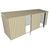 Build-a-Shed 1.5 x 5.2 x 2m Dual Single Hinged Side Door Skillion Shed - Cream