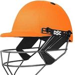 DSC FORT 44 Cricket Helmet | Orange | Size: Extra Large | Adjustable Back Support Strap | Removable and washable sweatband