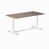 Desky Fixed Height Natural Walnut Melamine Desk 150x75cm White Leg