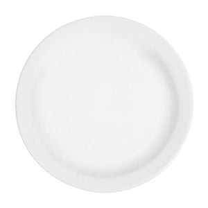 Olympia Whiteware Narrow Rimmed Plates Porcelain Vitrified 12 Pack 200mm