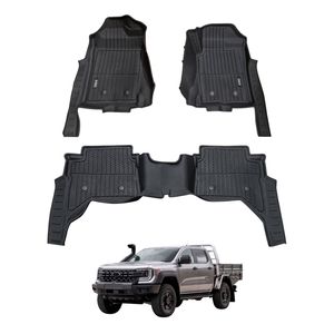 AUSGO 7D Injection Car Floor Mats for Ford Ranger Super Duty Dual Cab 2025-Onwards All-Weather Floor Liners