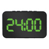 Liquid Ears Large Display Alarm Clock Date Usb Battery Power Dimmable Black