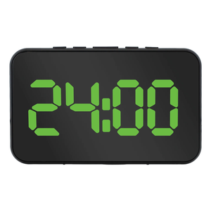 Liquid Ears Large Display Alarm Clock Date Usb Battery Power Dimmable Black