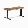 Desky Fixed Height Saman Hardwood Desk 150x75cm Matte Black Leg