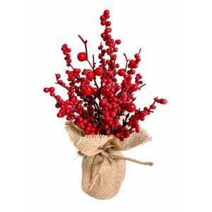 Un-Real 30cm Red Artificial Christmas Berry Table Decoration