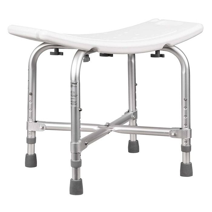 Heavy Duty Braced Shower Bench Seat - Lightweight, Rustproof Aluminium Frame with Non-Slip Feet