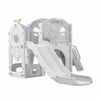 Ufurniture 8 in 1 Toddler Slide L Shaped Kids Slide Indoor Outdoor Playground Playset Grey