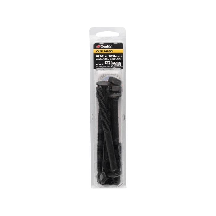 Zenith M10 x 120mm Black Cup Head Bolt - 2 Pack