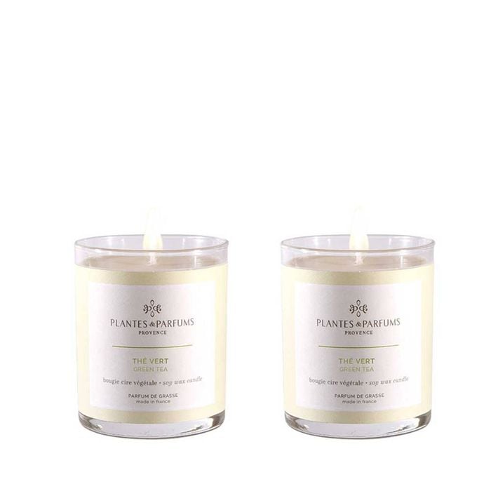 Set of 2 - 180g Perfumed Hand Poured Candle - Green Tea