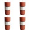 4PK LVD Wax Oversized Candle Elegant Decorative Home Decor 7x15cm Red