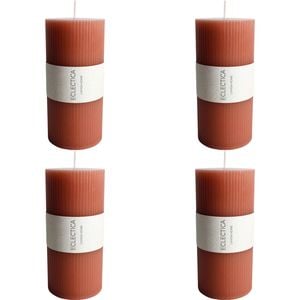 4PK LVD Wax Oversized Candle Elegant Decorative Home Decor 7x15cm Red