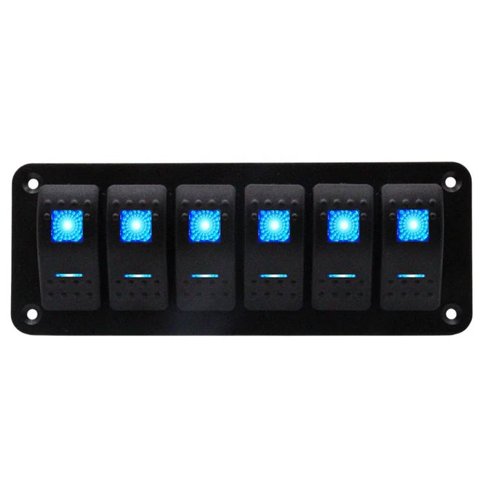 Exotronic 12/24V 6x LED Rocker Marine Switch Panel