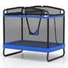 Costway 6 Ft Kids Trampoline W/swing Rectangle Rebounder Blue