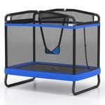 Costway 6 FT Kids Trampoline w/Swing Rectangle Rebounder Blue