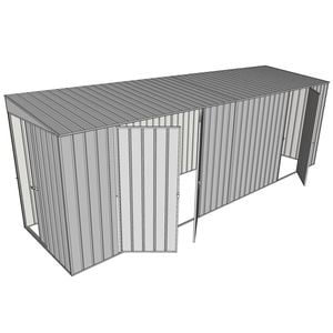 Build-a-Shed 1.5 x 6 x 2m Skillion Double and Single Hinged Side Doors Shed - Zinc