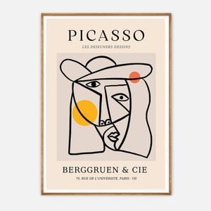 Galrie Picasso's Les Dejeuners Dessins - Iconic Modernist Art Print for Home Decor, Wood Frame, A1 60 x 84cm (23 x 33inch)