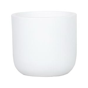 250 x 250mm White Large Round Plain Ceramic Pot