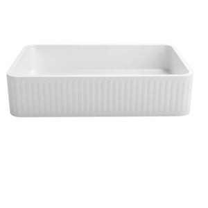 Attica 520 x 320mm Matte White Concrete Rectangle Basin