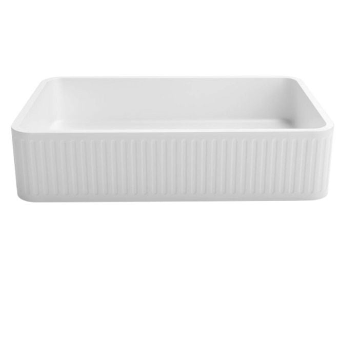 Attica 520 x 320mm Matte White Concrete Rectangle Basin