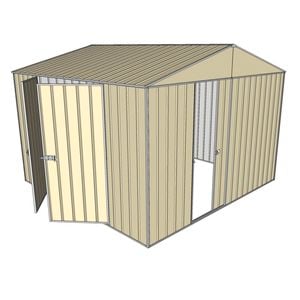 Build-a-Shed 3.0 x 3.0 x 2.3m Gable Double Hinged Side Doors Shed - Cream