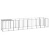 vidaXL Dog Kennel Silver 6.05 m² Steel Outdoor Puppy Enclosure Dog Cage House