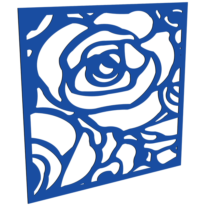 ProtectorAl 300-1200 x 300-1200mm Light Blue/Gloss White Roses Unframed Composite Deco Panel