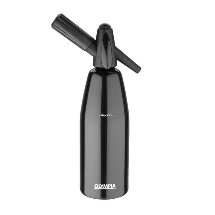 Olympia Soda Siphon Black Seltzer Bottle For Cocktails And Sparkling Water 1ltr