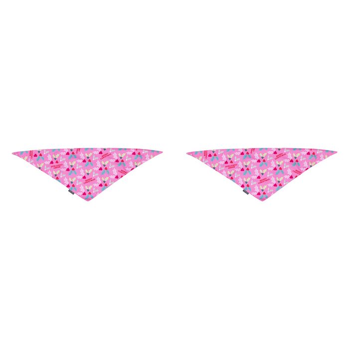 2x Splosh Christmas Holly Pet/Animal Dog Cotton Bandana Neck Collar 70x25cm Pink