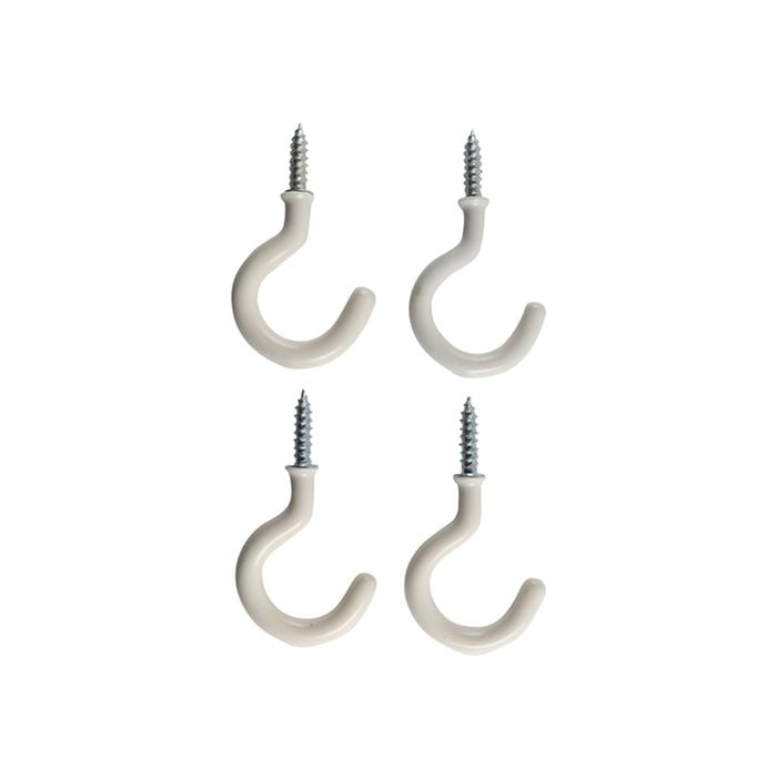 Everhang 21mm White PVC Cup Hook - 4 Pack