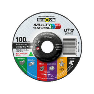Flexovit 100 x 3 x 16mm Multi Material Ultra Thin Reinforced Grinding Wheel