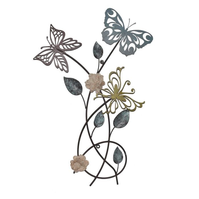 P&P 36.8×59cm Metal Butterflies Wall Decor, Artistic Home Accent for Living Room or Bedroom