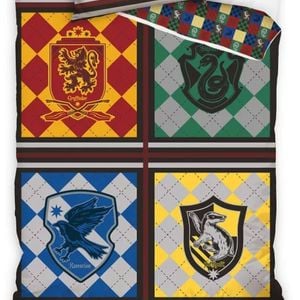 Harry Potter House Colours Cotton Quilt Cover Set - Single Bed Size