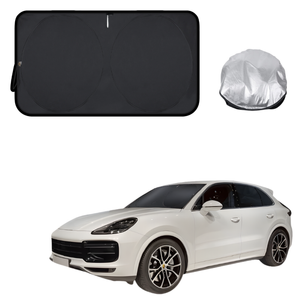 Front Windscreen Sun Shade for Porsche Cayenne 2011 - 2017 92A - Standard 150 x 85 cm - Black