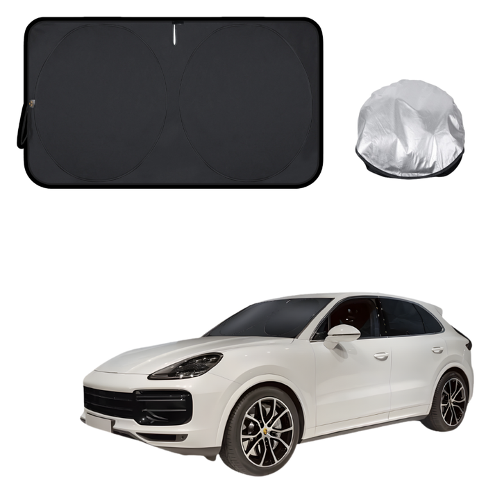 Front Windscreen Sun Shade for Porsche Cayenne 2011 - 2017 92A - Standard 150 x 85 cm - Black