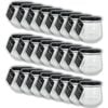 24PK Glass & Co Cleo Taper Ribbed Black Metal Lid Storage Jar 140ml Clear
