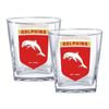 NRL Spirit Glass Set - Dolphins - 250ml Cup - Set Of Two