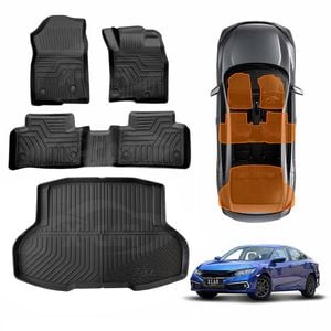 3D Floor Mats Boot Liner for Honda Civic Sedan 10th 2016-2021 Heavy Duty Cargo Trunk Luggage Tray