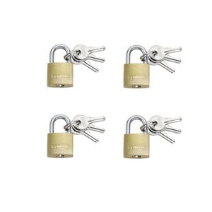 Syneco 20mm Brass Padlocks - 4 Pack
