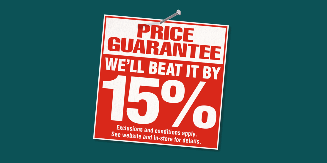 Price guarantee logo with nail treatment.