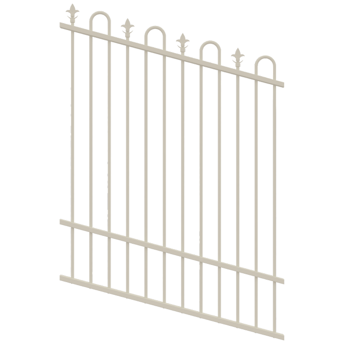 ProtectorAl 0350-1200W x 1200H Surfmist Loop & Spear Top Pool Fence Panel Raked Up to 15º