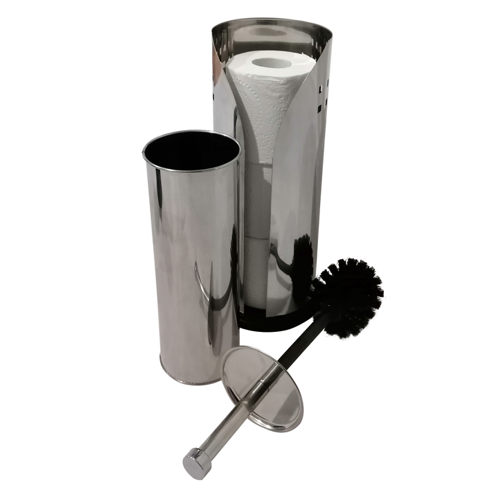 Barelli Stainless Steel Toilet Brush and Roll Holder Combo