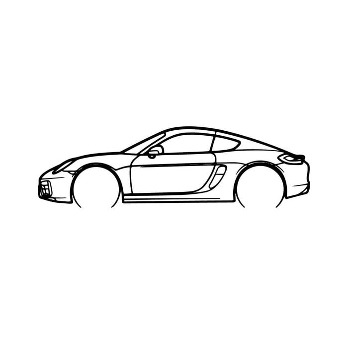 Ignite Laser Porsche 2015 718 Cayman GTS Silhouette Metal Wall Art Rustic Metal 15.7inch/40cm