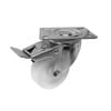 Move It 80mm 120kg White Polypropylene Swivel Plate Castor with Brake
