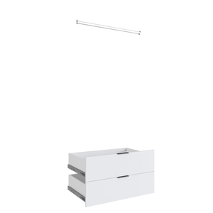 Lugna 2 Drawer, 1 Hangrail Insert Kit White – Fits 900X580MM Cabinet Shell