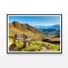 Bench with Grass & Mountains  Print 100% Australian Made 120x90cm  (Poster)