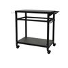 Costway Kitchen Island Trolley 2-Shelf Movable BBQ Grill Cart Wheels & Trash Bag Holder