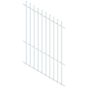 ProtectorAl 0350-1200W x 1800H Pearl White Radiator Pool Fence Panel Raked 16-30º